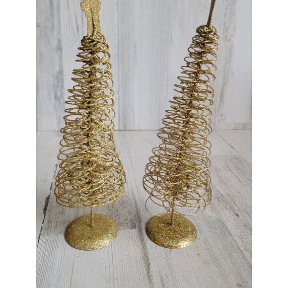 Golden tree glitter star pine xmas Home decor metal - Picture 6 of 9